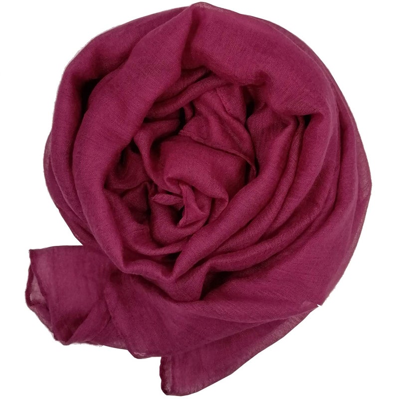 woogwin Women's Cotton Scarves Lady Light Soft Fashion Solid Scarf Wrap Shawl (One Size, Purple) - Image 2